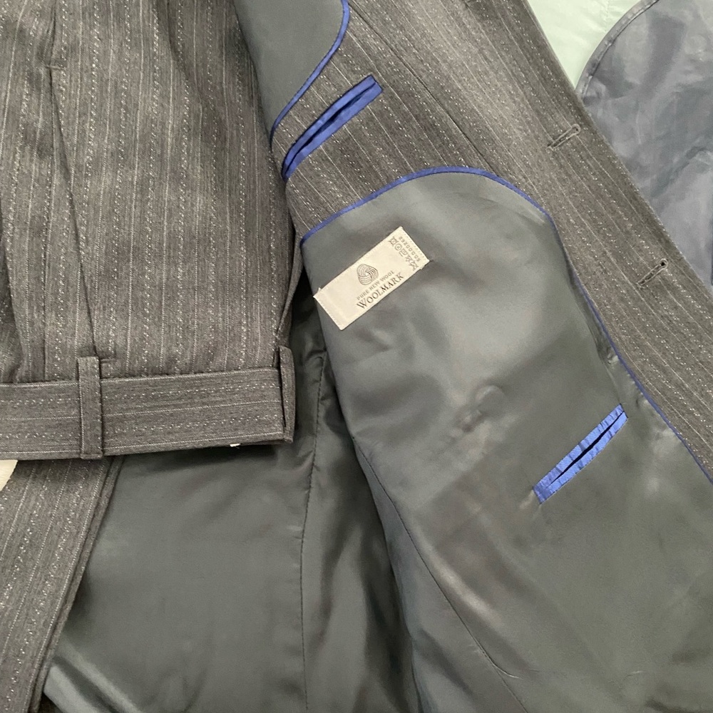 NWT ALEXANDRE LONDON 42S Pinstripe gray suit - Picture 12 of 12